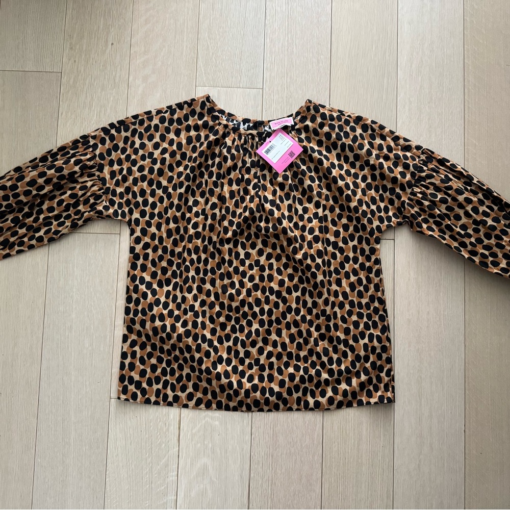 kate spade Leopard Print Blouse Brown and Black